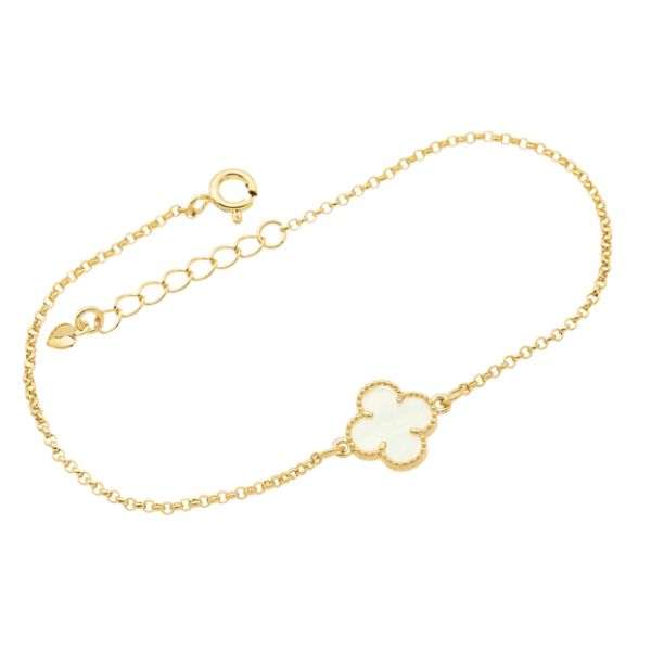 Pulseira Trevo Madre Perola